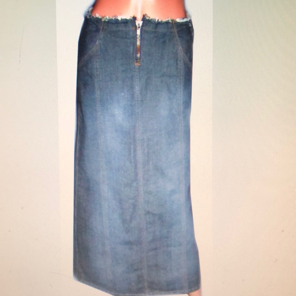 NWT Frankie B Jeans Long Blue Denim Skirt 2